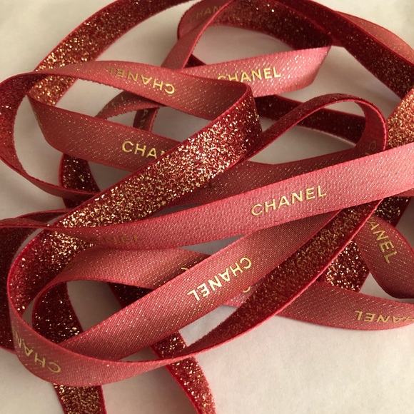 7 yards Red/Gold Chanel Ribbon - Picture 2 of 4